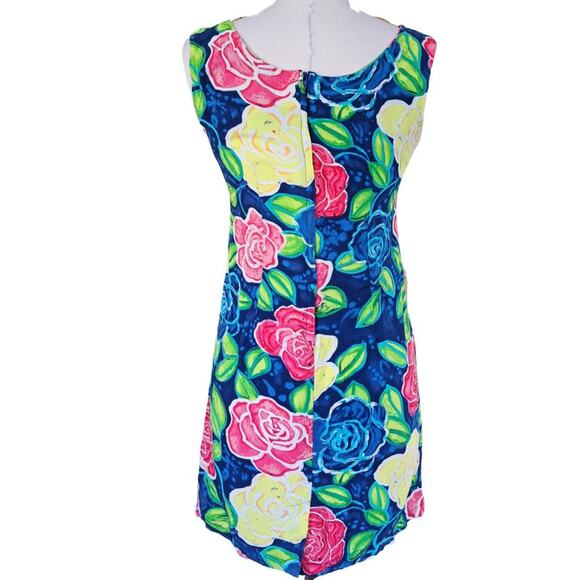 JAMS WORLD Vintage 80s 90s Bright Floral Rose Print Dress Sleeveless - Picture 3 of 9